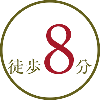 徒歩8分