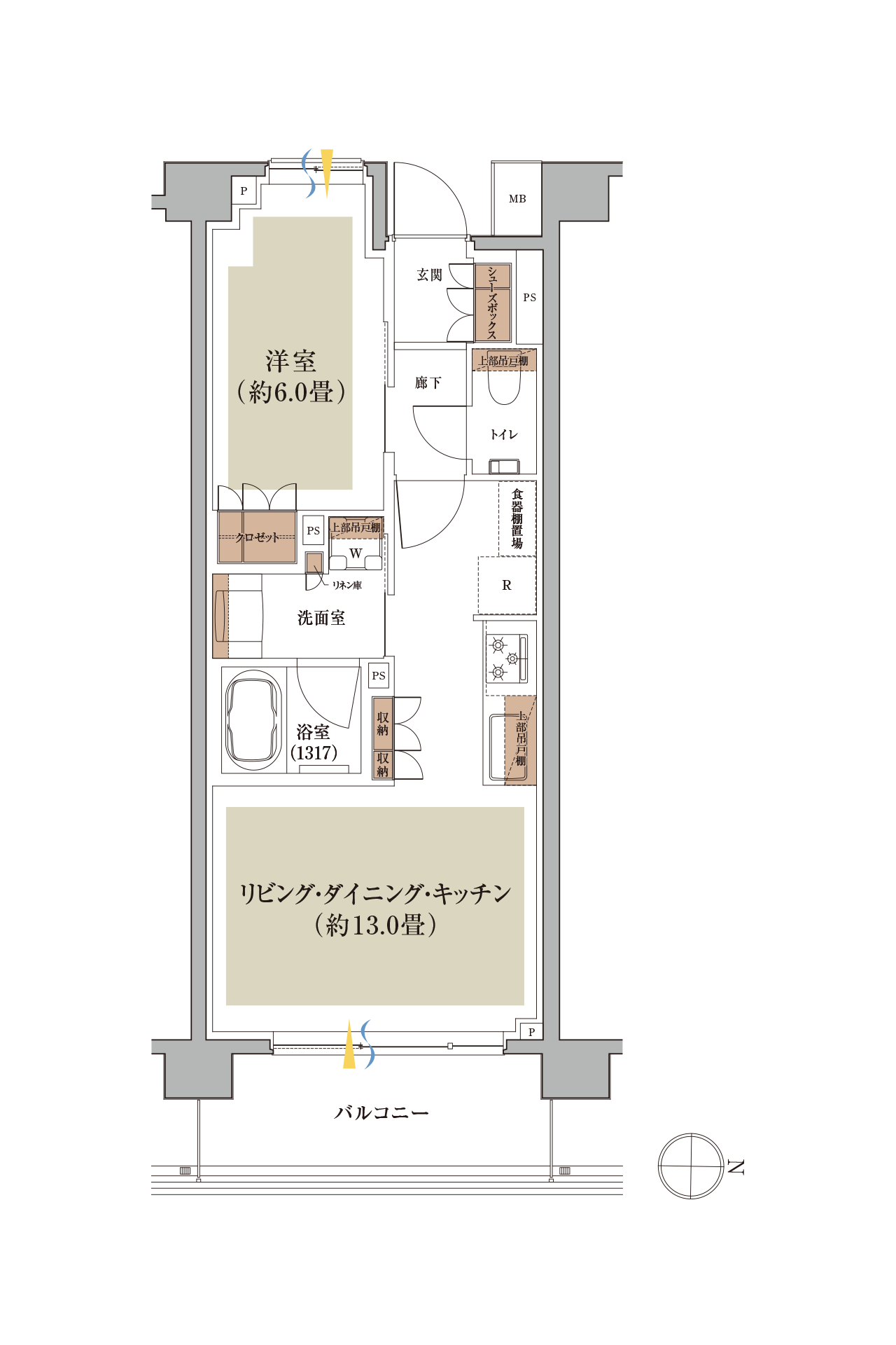 H type 間取り図