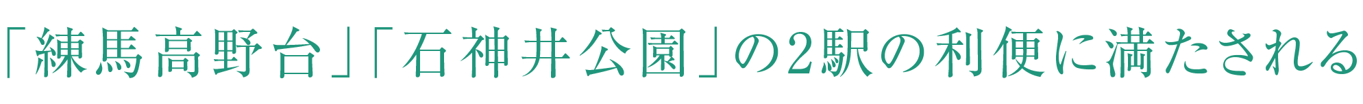 「練馬高野台」「石神井公園」の2駅の利便に満たされる
